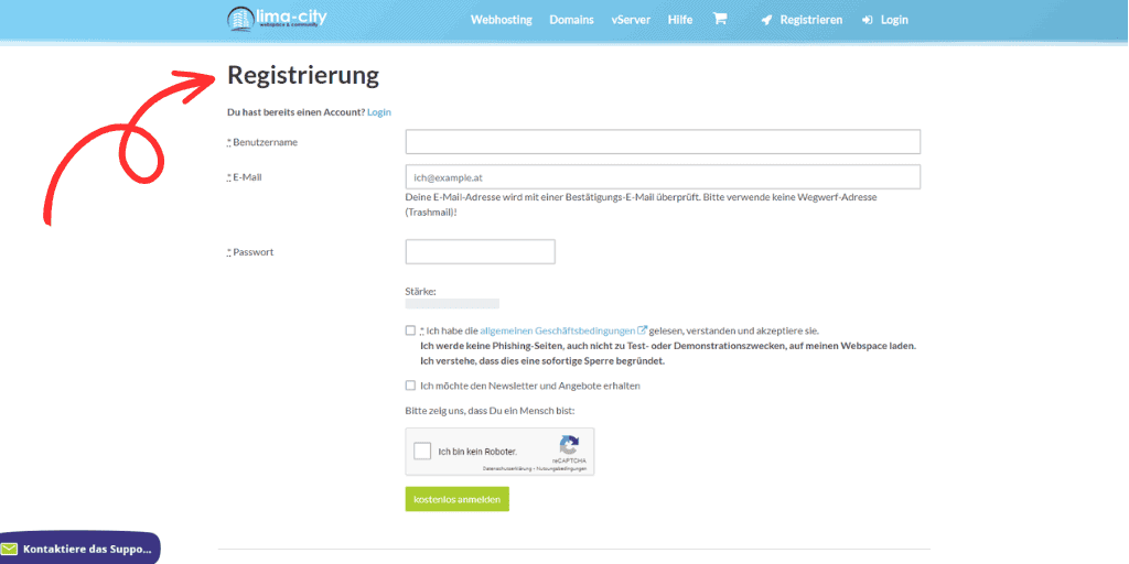 Lima-City-Registrierung