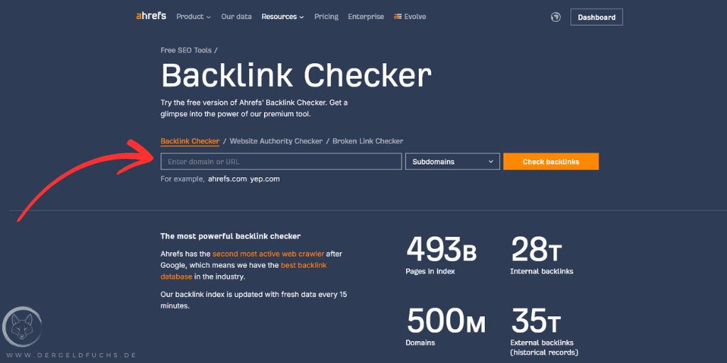Ahrefs free backlink checker